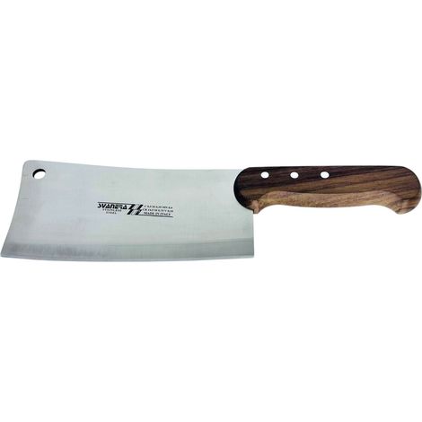 Svanera, coltello mannaretta per ossa cm 18, manico in legno, acciaio inox 4 mm