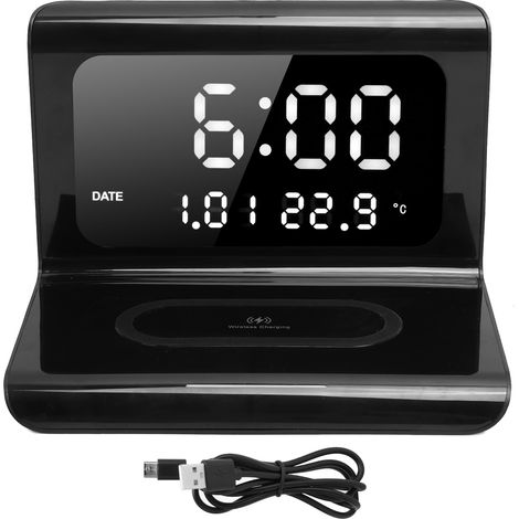 Horloge Multifonction avec Calendrier Électronique et Chargeur Sans Fil Automatique (1/5)