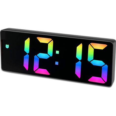 QAZQA Reveil Numérique,Affichage LED Grand Nombre de Snooze Fonction Luminosité Chargeur USB Réglable ou Réveil à la Batterie pour Le Bureau du Salon de La Chambre (1/5)