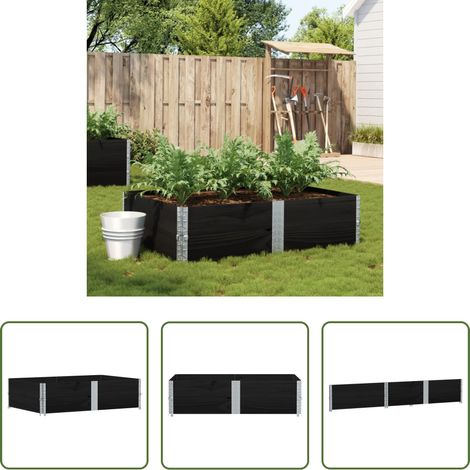 Jardinière empilable -  Jardinière noir 150x100 cm bois massif de pin (1/5)