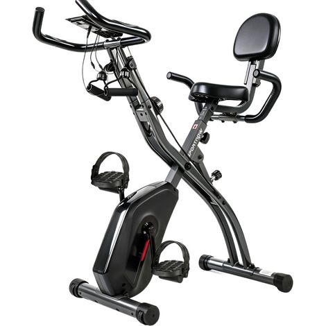 Bicicleta estática semireclinada plegable 3 en 1, Bluetooth, LCD, negra DESVIAE (1/3)