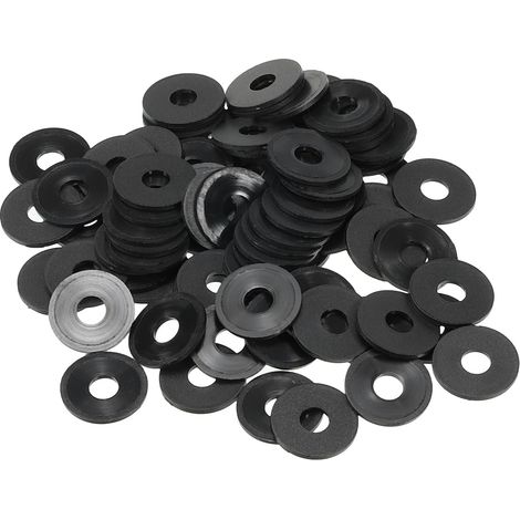 100 Paquet M5 Nylon Plat Rondelle 5mm ID 15mm OD 1mm Épais Noir (1/5)