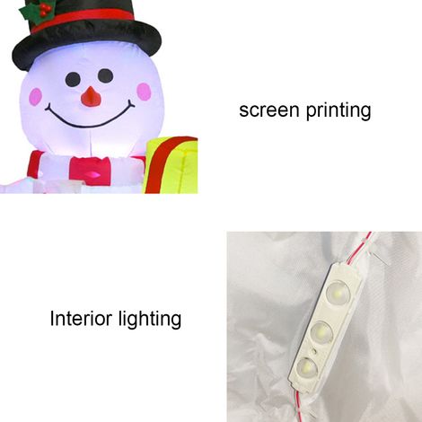 Weihnachtsgartendekoration: Rotierende bunte Lichter, aufblasbares Schneemann-Modell (1/5)