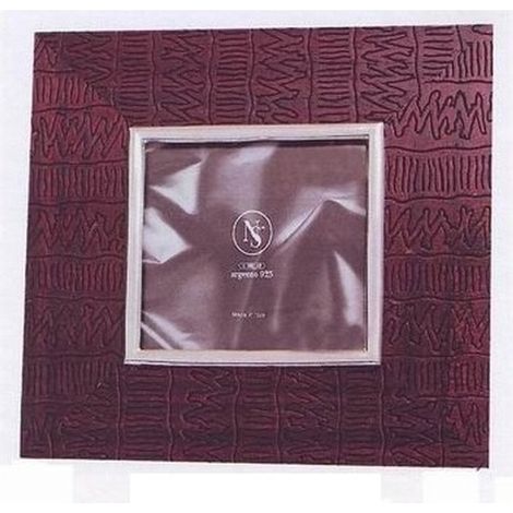 Cornice Portafoto da appoggio in Legno e Argento Bordeaux 13 x 13 cm (1/3)