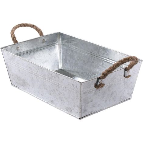 Vaschetta in latta zinco, 35X23H12 cm (kit da 3) (1/2)