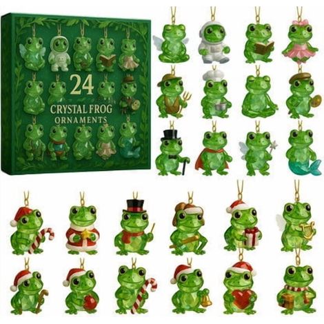 Calendrier De Lavent 2025 - 24 Ornements En Acrylique En Forme De Grenouille - Décoration Pour Arbre De Noël - Cadeau Pour Enfants Et Adultes - Lot De 1 (1/5)