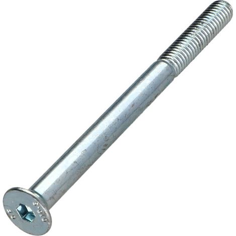 Vis métaux FHC tête fraisée empreinte hexagonale creuse Clé de 4 HC4 M6X80 Filetage partiel Classe 10.9 Acier-1 pièce