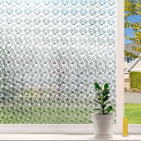 Film Fenetre Electrostatique Film occultant Anti UV Anti Regard pour Bureau Maison Salle de Bain (motif en losange, 45 200CM) (1/5)