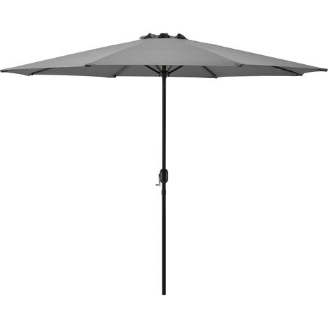 Sombrilla de jardín de poliéster Acero diámetro 300 cm gris 030005910