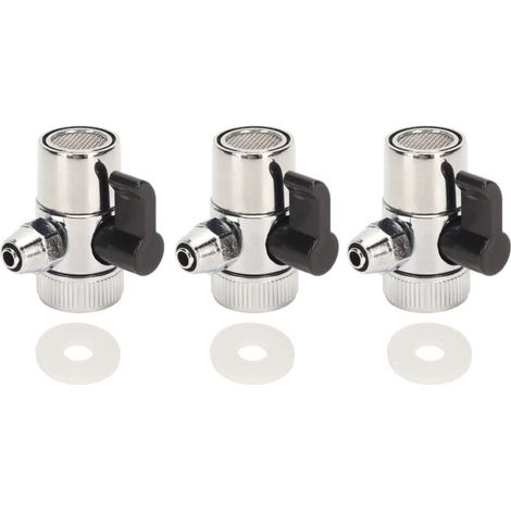 Adaptateur Robinet Évier Métal 3 Pièces G2.5/8 Vanne Dérivation Universelle Installation Facile (1/4)