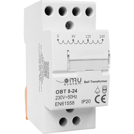 Transformateur Bell pour rail DIN TH35, alimentation 230 V, 8 V, 12 V, 24 V (1/3)