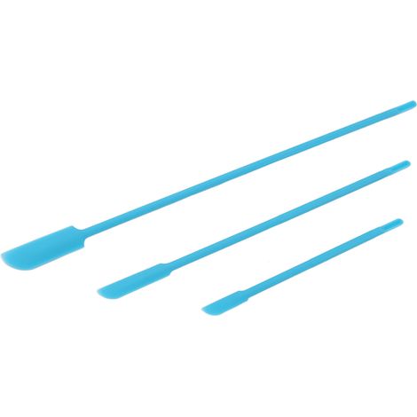 3 Pièces Spatule en Silicone Double Face Design Courbé Sans Odeur Nettoyage Facile Raclette Cosmétique Outil Maquillage Bleu (1/5)