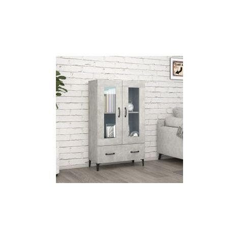 Buffet haut Gris béton 70x31x115 Bois d'ingénierie (1/5)