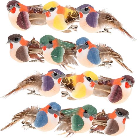 Stück Künstliche Vogeldekoration Schaumstoffvögel mit Federn