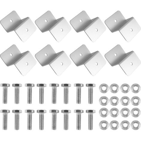 Support de montage pour panneaux solaires en alliage d'aluminium, style Z, pour toit de caravane - Accessoires d'installation pour systèmes solaires de caravane (lot de 8) (1/5)