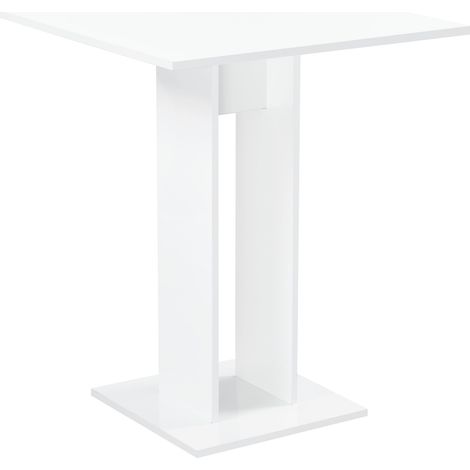 Mesa de comedor cuadrada para comedor cocina o sala de estar 78 cm blanco brillante 030006120 (1/5)