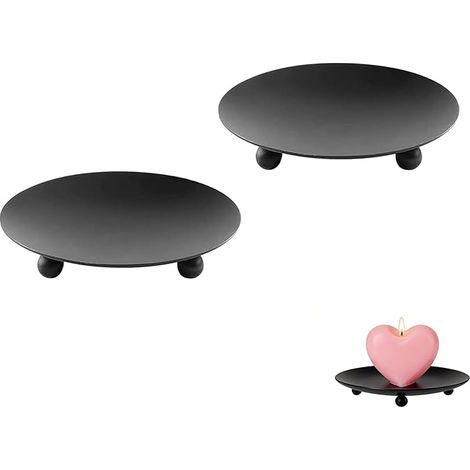 2pcs 10cm support de bougie, porte - bougie porte - bougie plateau de bougie décoratif plateau de bougie bougie colonne bougie Baptiste chandelier base verre Spa mariage prière bougie dîner (1/5)