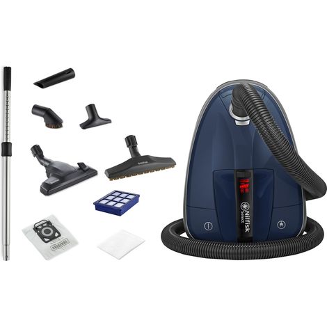 Nilfisk Staubsauger inkl. 5 Zubehörteile, für Teppich und Hartböden, energieeffizient und allergikerfreundlich, mit Beutel, Blau - Select