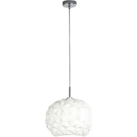 Suspension En Verre Soufflé Blanc, Diamètre 35 Cm, Douille E27, Design Élégant Et Moderne Pour Intérieurs Raffinés - Marque Perenz, Qualité. (1/2)