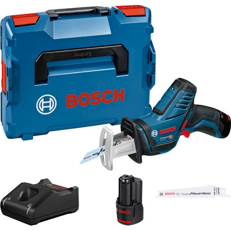 Sega a batteria Bosch GSA 12V-14 Professional 2x batterie 3,0 Ah + caricabatterie in L-BOXX