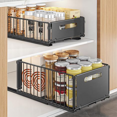 Expandable Closet Organizer Foldable Drawer Organizer Expandable Drawer Organizer for Kitchen Cabinet Organization (Large+Small) (1/5)