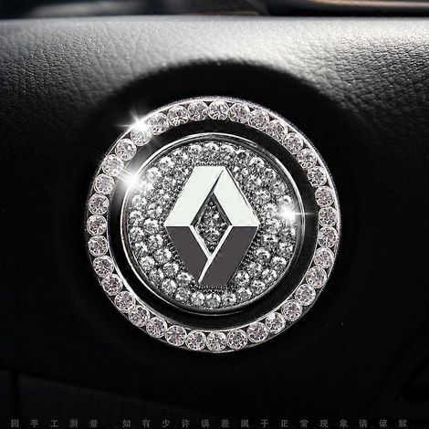 anneau décoratif en strass cristal pour bouton de démarrage/arrêt de moteur Renault, accessoire auto bling-bling, pour bouton de démarrage, clé de contact et pommeau de clé. (1/2)