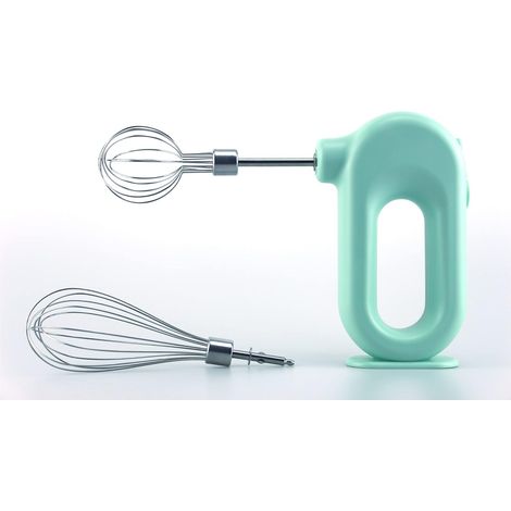 Batteur électrique domestique, batteur à œufs portatif rechargeable par USB avec 2 fouets détachables (vert)