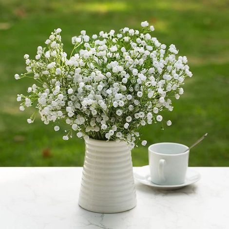 Bouquet de mariage à faire soi-même, composé de gypsophile artificielle blanche de 38 cm (15 pouces) B-AquaForge