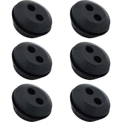 Lot de 6 Bouchon de Tuyau de Carburant Joint de Réservoir Caoutchouc 2 Trous Passe durite Passe Durite Reservoir Debroussailleuse Accessoires (1/4)