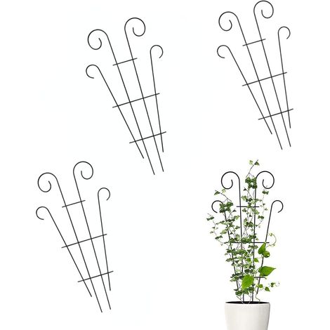 Lot de 3 supports pour plantes, support pour plantes de jardin, supports pour plantes grimpantes, treillis d'escalade, cage à fleurs (1/5)