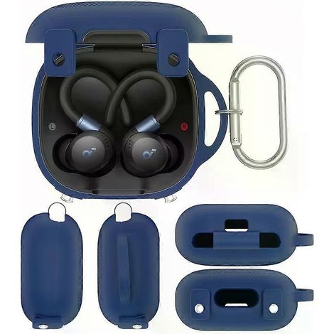 Silikon-Schutzhülle mit Karabinerhaken, Rundumschutz, stoßfest und kratzfest, für Anker SoundCore Sport X20 Ladecase (1/4)