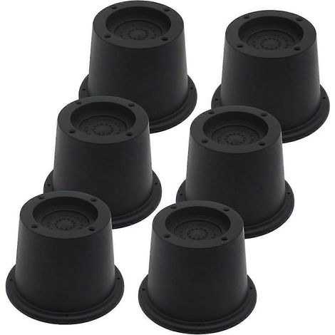 Lot de 6 rehausseurs de meubles noirs  Rallonges de pieds de lit et de canapé de 5,8 cm [JUN] (1/5)