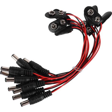 Lot de 10 connecteurs à pression pour piles 9V-1.5X19CM-Black (1/3)