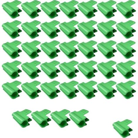 Lot de 40 clips pour serre de jardin, clips pour tube d'ombrage, filet de jardin, accessoires pour toile d'ombrage (16 mm) (1/4)