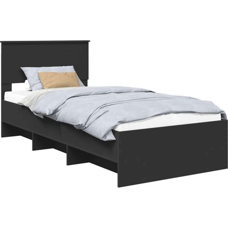 Bed Frame Black 120 x 123 cm Engineered Wood vidaXL