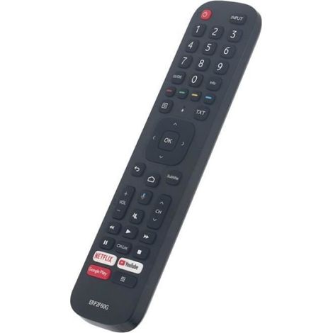 Télécommande ERF2F60G - Pour Hisense Smart Android TV 9.0 Pie - Modèles 32A56E 40A56E - Noir - Sans Fonction Vocale - 1 Pièce (1/4)