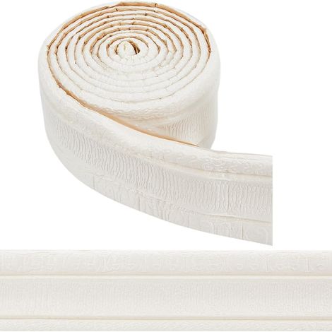 Frise de Papier Peint Autocollante de 88 x 3.143cm Moulure à Décoller et à Coller Garniture en Mousse Flexible Autocollants pour Plinthes Blanches Bordure Murale Décorative Collante (1/5)
