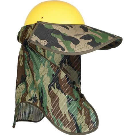 Casque de chantier, protection solaire, respirant, résistant aux UV, filet réglable, protection solaire avec protection de la nuque, pour l'été, le chantier, le travail en plein air, le (1/5)