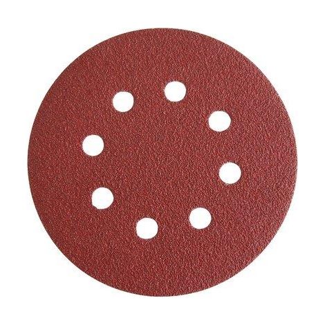 DISCO ABRASIVO FIBRATO VELCRATO 8 FORI IMPERIAL - MM 115X22,2 GRANA  80 CF=PZ 6- 6 confezioni