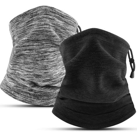 2er Pack Schal Halswärmer Herren/Damen (Winter Fleece, winddicht), verstellbarer Nackenschutz Skimaske zum Laufen, Skifahren, Radfahren