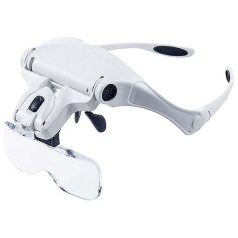 Loupe Lunettes avec Éclairage LED - Lunette Loupe avec 2 Lumières LED Frontale Grossissantes Casque Loupe - 1x à 3.5X Zoom Electronique, Bijoux,Montres (1/4)