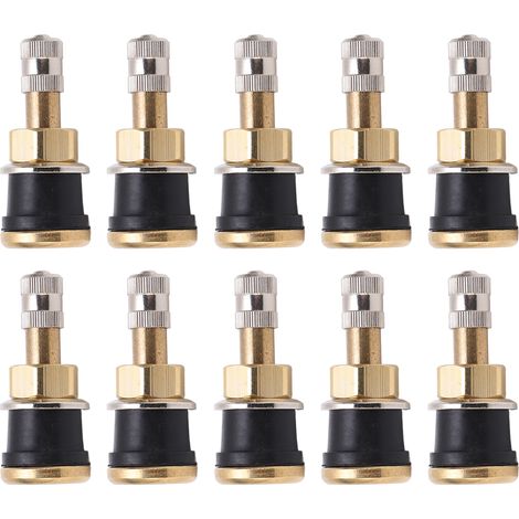 10 tiges de valve en laiton TR501, tiges de valve haute résistance pour pneus tubeless de camion, compatibles avec un alésage de valve de 0,625 pouce (1/5)