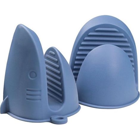 Guanti da forno in silicone, presine resistenti al calore, antiscivolo, impermeabili, mini guanti da forno per cucinare, cuocere al forno e grigliare, blu scuro (1/5)