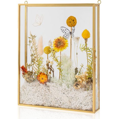 Cadre photo 3D pour fleurs séchées de mariage, souvenirs, billets et photos 20,3 x 25,4 cm (1/5)