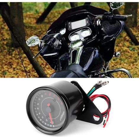 Universeller 12V Drehzahlmesser für Vintage-Motorräder mit LED-Hintergrundbeleuchtung, schwarz (1/5)