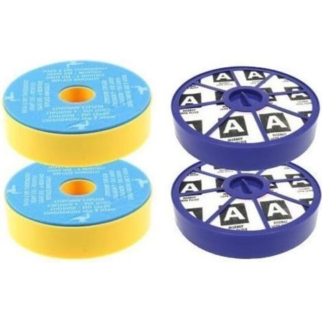 Waschbares Vor- und Nachmotorfilter-Set, HEPA-Allergiefilter-Set für Dyson DC19, DC20 und DC29 Staubsauger (je 2 Stück)