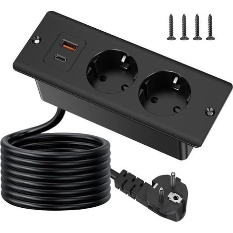 Enchufe empotrado con USB y Tipo-C,enchufe de escritorio 4 en 1 (1/5)