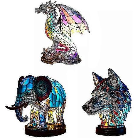 Lampe de table en résine colorée, veilleuse animalière.mermaids (1/5)