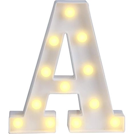 Lettere luminose a led alfabeto A  luminoso per decorazione casa compleanni nozze festa bar eventi luce calda (1/5)