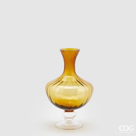 EDG Enzo De Gasperi Vaso Anfora Righe H 30 Cm D 20 Cm Scatola Regalo Amber (1/5)
